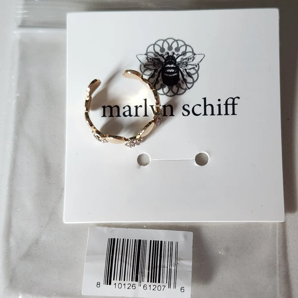 Marlyn Schiff Disc Pavé Adjustable Ring